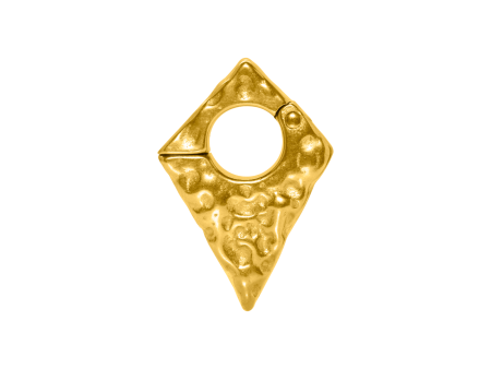 PÊNDULO LOSANGO MARTELADO PVD GOLD MAGNÉTICO – 4MM