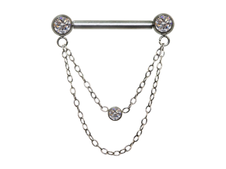 MAMILO TITÂNIO PUSH PIN CORRENTE C/ PEDRA – 1.6 X 14MM