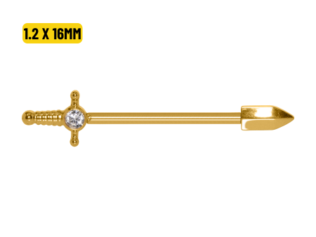 MAMILO TITÂNIO PVD GOLD R/I ADAGA – 1.2 X 16MM