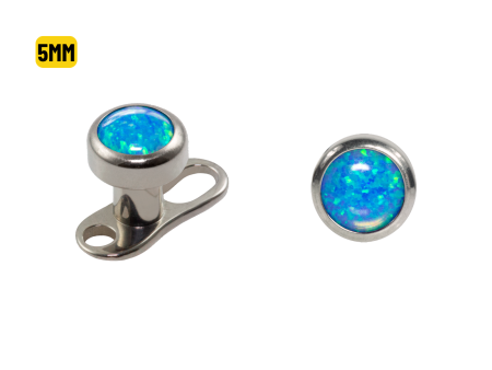 MICRODERMAL TITÂNIO C/ OPALA AZUL ESCURO – 5MM
