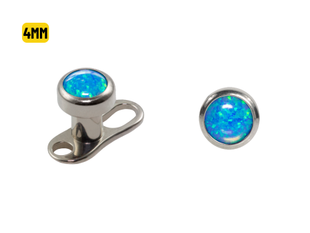 MICRODERMAL TITÂNIO C/ OPALA AZUL ESCURO – 4MM