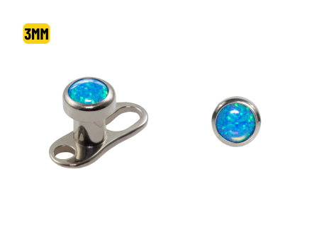 MICRODERMAL TITÂNIO C/ OPALA AZUL ESCURO – 3MM