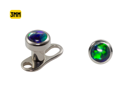 MICRODERMAL TITÂNIO C/ OPALA VERDE – 3MM