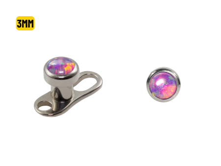 MICRODERMAL TITÂNIO C/ OPALA LILÁS – 3MM