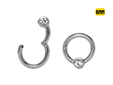 CAPTIVE CLICKER AÇO C/ STRASS – 6MM