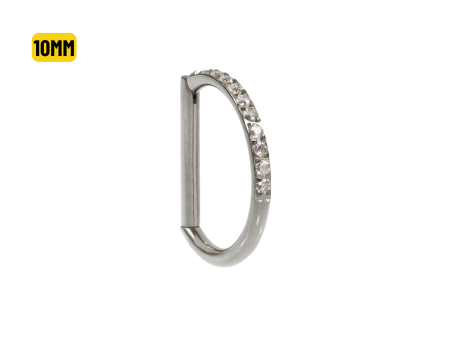 MEIA ARGOLA CLICKER TITÂNIO METADE CRAVEJADA – 10MM
