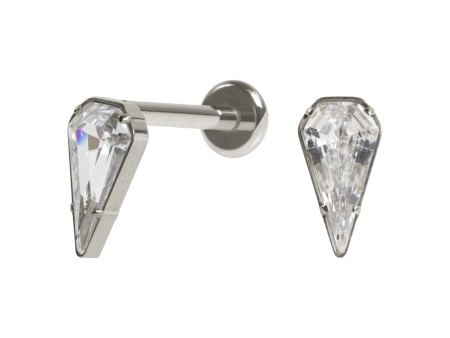 LABRET TITÂNIO R/I GOTA C/ PEDRA MAIOR – NATURAL
