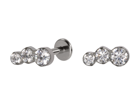 LABRET TITÂNIO R/I CLUSTER 3 PEDRAS MOD5