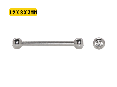 MICRO RETO AÇO C/ STRASS – 1.2 X 8 X 3MM