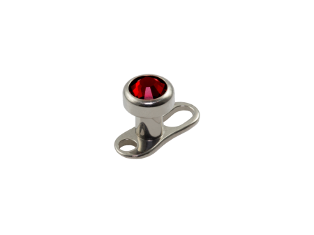 MICRODERMAL TITÂNIO C/ STRASS VERMELHO – 3MM