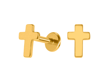 LABRET TITÂNIO PVD R/I CRUZ – MOD2