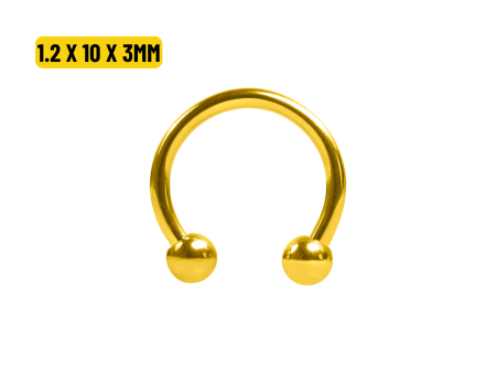 FERRADURA TITÂNIO PVD GOLD – 1.2 X10 X 3MM
