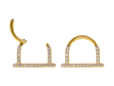 SEGMENTO TIT PVD GOLD CLICKER MEIA ARGOLA CRAVEJADA – 8MM