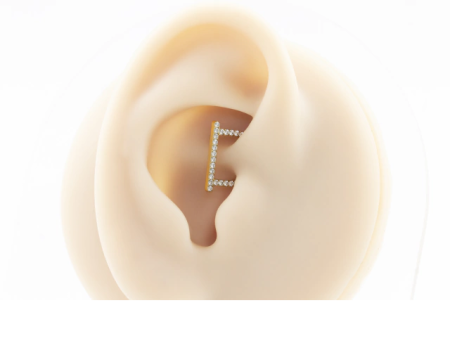 SEGMENTO TIT PVD GOLD CLICKER MEIA ARGOLA CRAVEJADA – 8MM