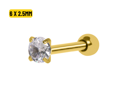 MICRO RETO PONTO DE LUZ PVD GOLD – 6 X 2.5MM