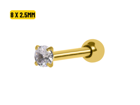 MICRO RETO PONTO DE LUZ PVD GOLD – 8 X 2.5MM