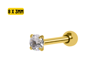 MICRO RETO PONTO DE LUZ PVD GOLD – 8 X 3MM