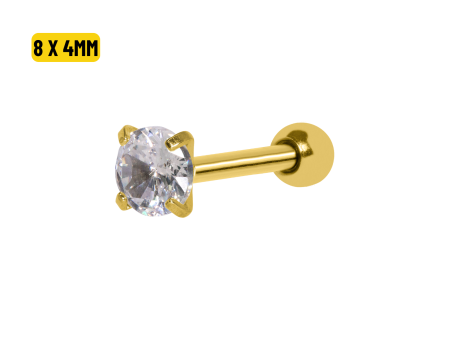 MICRO RETO PONTO DE LUZ PVD GOLD – 8 X 4MM