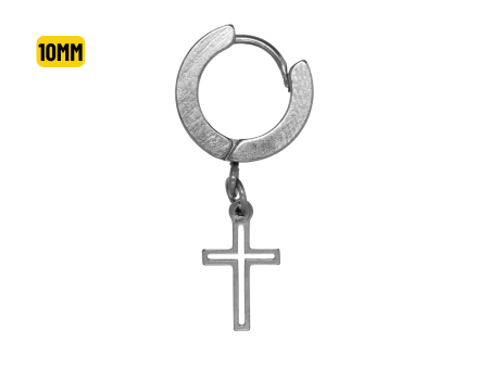 ARGOLA CLICKER AÇO C/ CRUZ VAZADA – 10MM