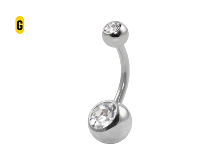 BANANA BELL AÇO C/ STRASS 2 PEDRAS – BRANCO G