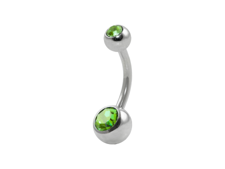 BANANA BELL AÇO C/ STRASS 2 PEDRAS – VERDE CLARO