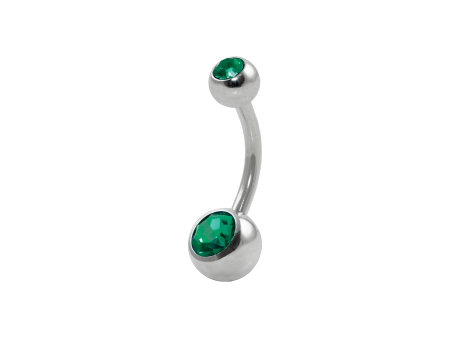 BANANA BELL AÇO C/ STRASS 2 PEDRAS – VERDE ESCURO