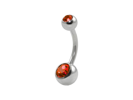 BANANA BELL AÇO C/ STRASS 2 PEDRAS – VERMELHO
