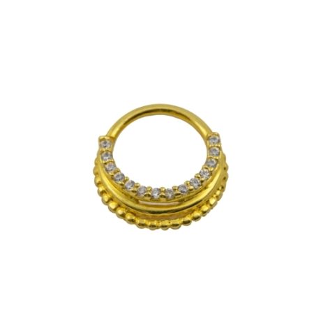 ARGOLA TORÇÃO 3 FASES C/ PEDRA P147 – BANHADO A OURO