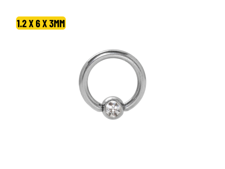 CAPTIVE AÇO C/ STRASS – 1.2 X 6 X 3MM