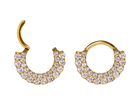 SEGMENTO AÇO PVD GOLD CLICKER 2 FILEIRAS CRAVEJADAS – 8MM
