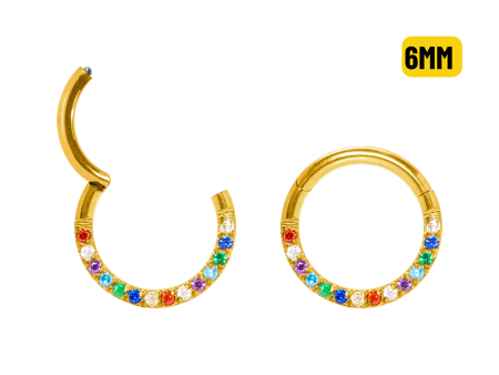 SEGMENTO CLICKER AÇO PVD GOLD FRONTAL MULTI COLORS – 6MM