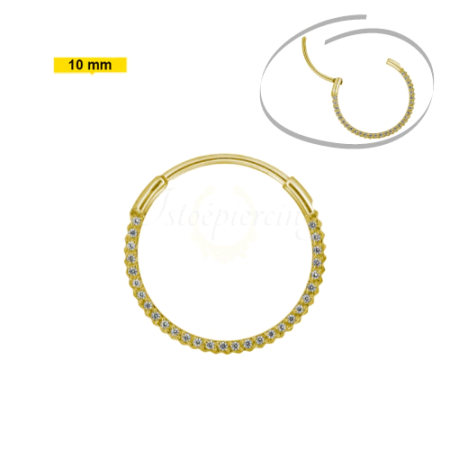 SEGMENTO CLICKER TITÂNIO PVD DUPLA TRABALHADA/ PEDRA – 10MM