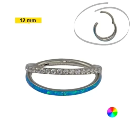 SEGMENTO CLICKER TITÂNIO 2 FILEIRAS ZIRCÔNIA/ OPALA – 12MM