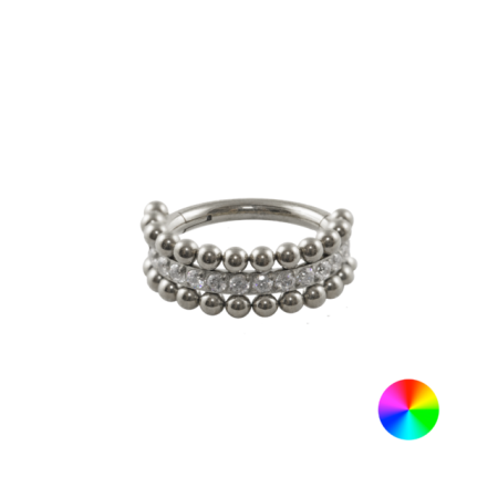 SEGMENTO CLICKER TITÂNIO INDIANO 3 FILEIRAS – 10MM