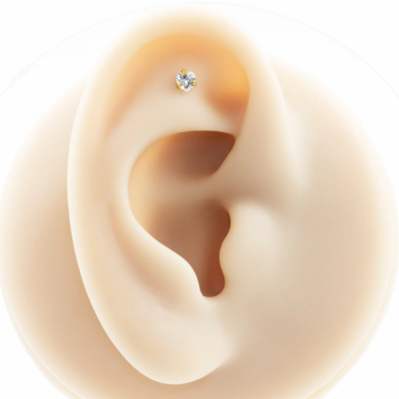 LABRET TITÂNIO PVD R/I CORAÇÃO C/ ZIRCÔNIA