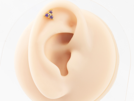 LABRET TRINITY C/ PEDRA LILÁS – BANHADO A OURO