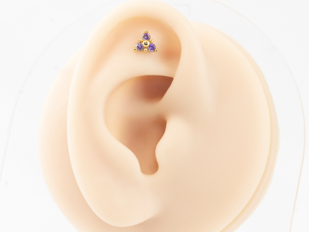 LABRET TRINITY C/ PEDRA LILÁS – BANHADO A OURO