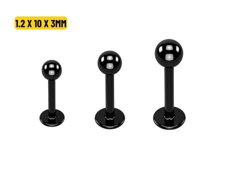 LABRET TITÂNIO PVD BLACK 1.2 X 10 X 3MM
