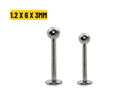 LABRET TITÂNIO NATURAL 1.2 X 6 X 3