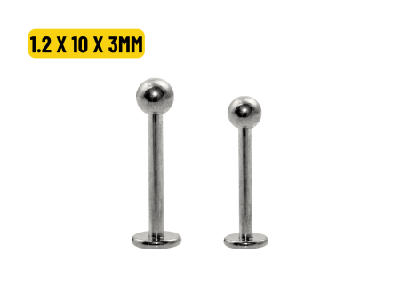 LABRET TITÂNIO NATURAL 1.2 X 10 X 3MM