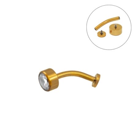 FLOATING NAVEL AÇO PVD GOLD R/I C/ ZIRCÔNIA – CRISTAL