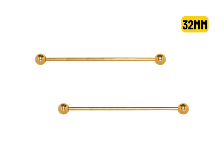 MEGABELL TRANSVERSAL PVD GOLD 1.2 X 32 X 4MM