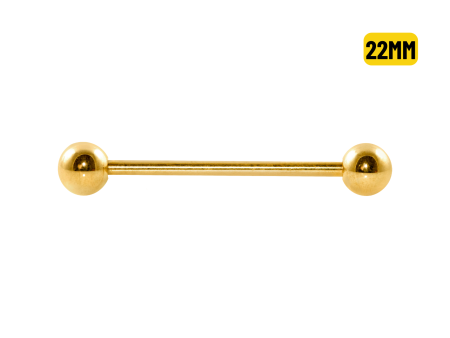 BARBELL PVD GOLD 1.6 X 22 X 5MM