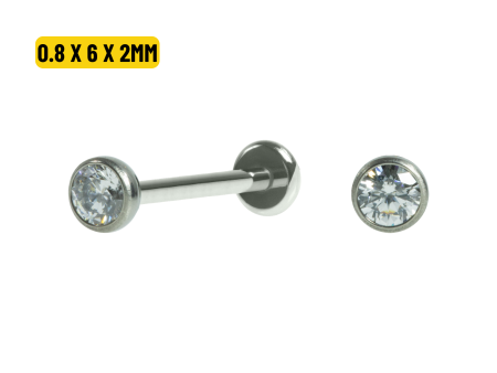 LABRET TITÂNIO PONTO DE LUZ PUSH PIN – 0.8 x 6 X 2MM