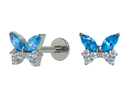 LABRET TITÂNIO R/I BORBOLETA C/ ZIRCÔNIA MAIOR – AZUL