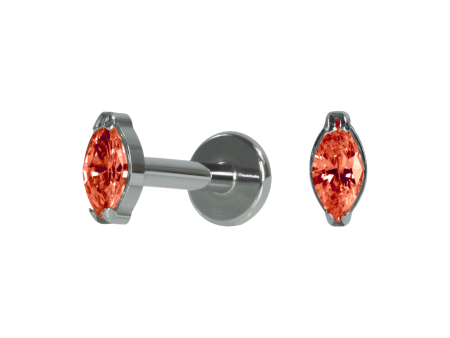 LABRET TITÂNIO R/I PONTO DE LUZ NAVETE LARANJA – 2 /4.5MM