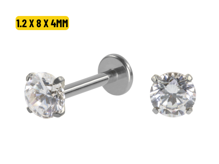 LABRET TITÂNIO R/I C/ ZIRCÔNIA – 1.2 X 8 X 4MM