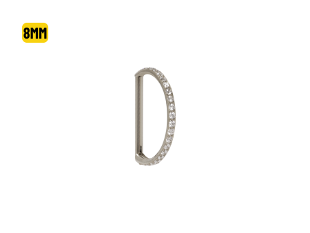 MEIA ARGOLA CLICKER TITÂNIO INTEIRA C/ PEDRA – 8MM