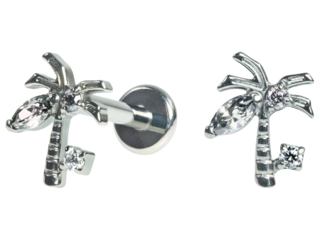 LABRET TITÂNIO R/I COQUEIRO C/ PEDRA – CRISTAL