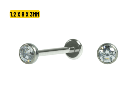 LABRET TITÂNIO PONTO DE LUZ PUSH PIN – 1.2 X 8 X 3MM